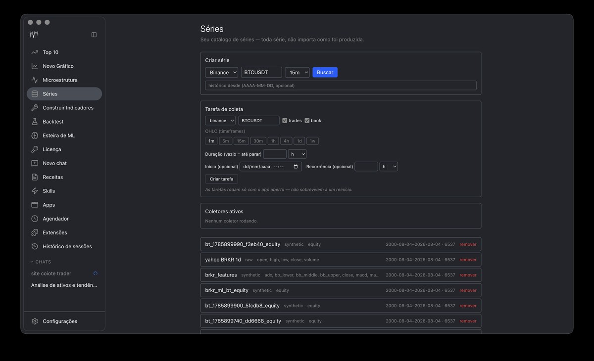 Verida series management screen